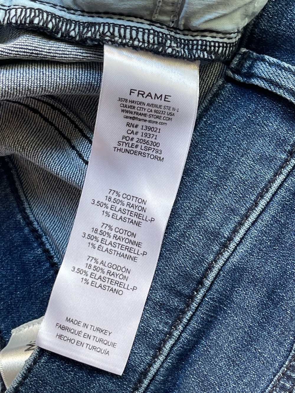 FRAME Le Slim Palazzo high-rise, wide-leg denim jeans in a medium blue wash 32 - Picture 9 of 9